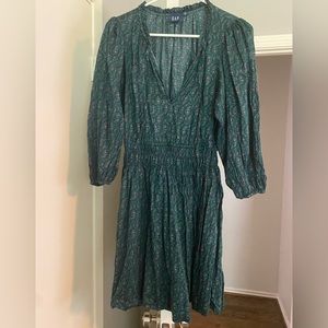 Gap dress fall transition smocked waist size small
